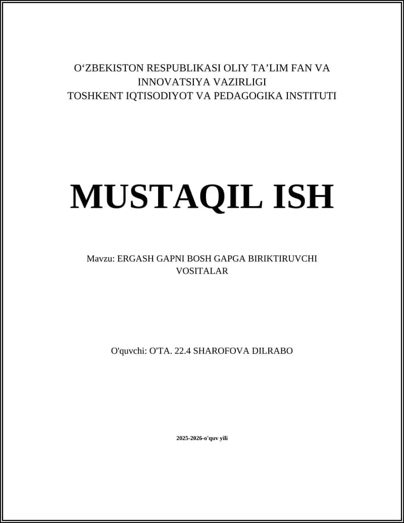 ERGASH GAPNI BOSH GAPGA BIRIKTIRUVCHI VOSITALAR 1