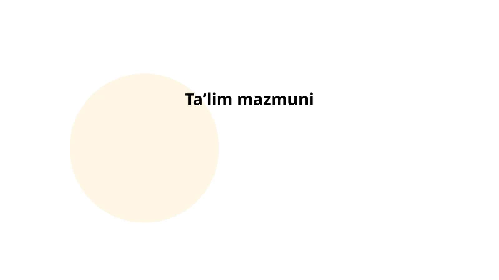 Taʼlim mazmuni 1
