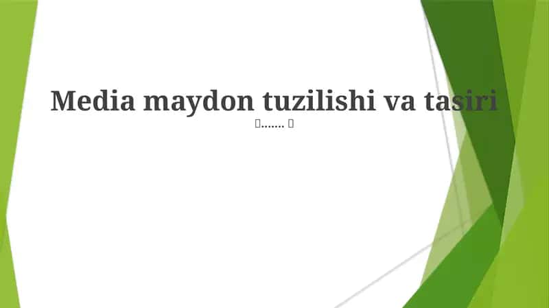 Media maydon tuzilishi va tasiri 1