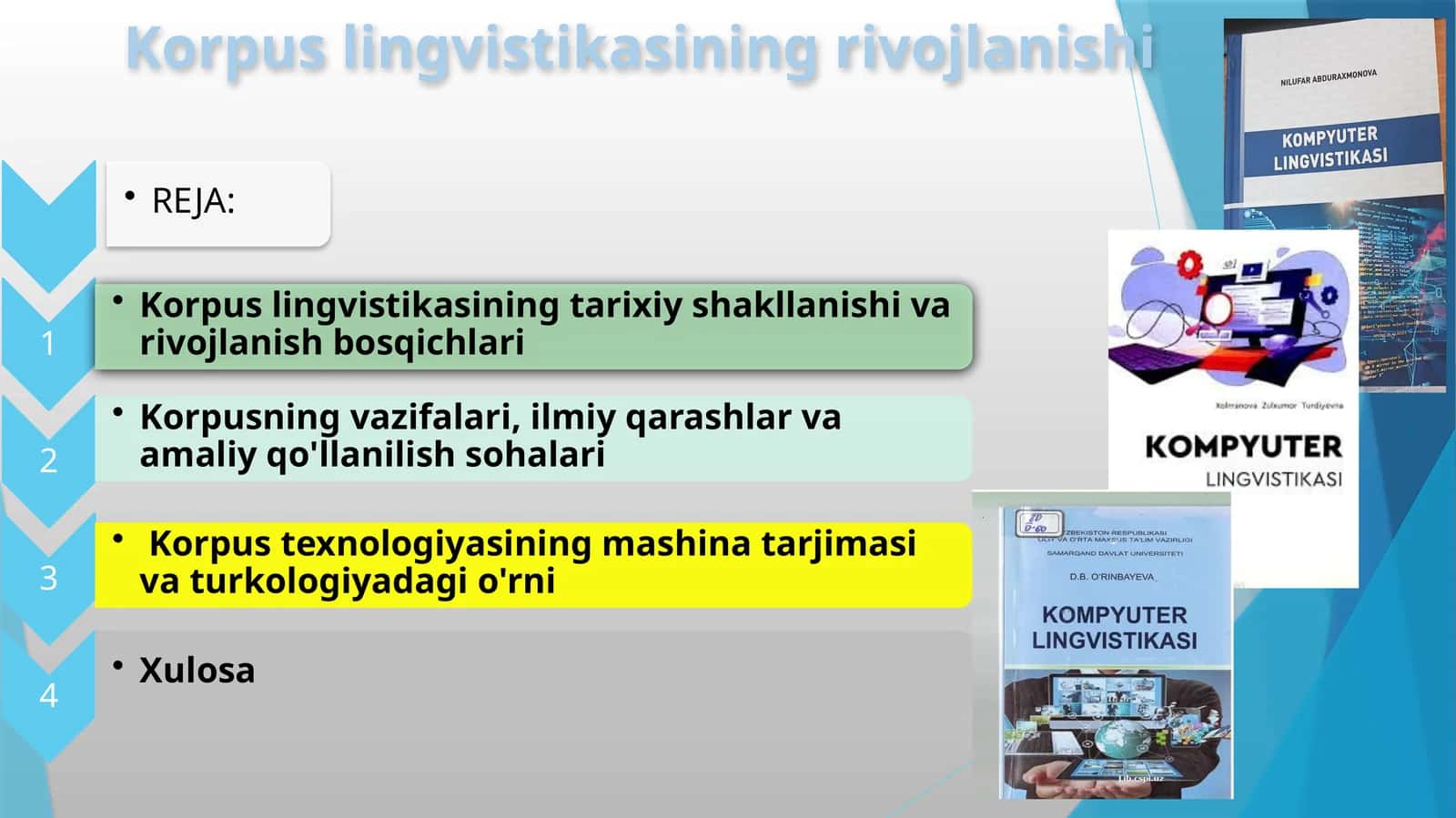 Korpus lingvistikasining rivojlanishi 1