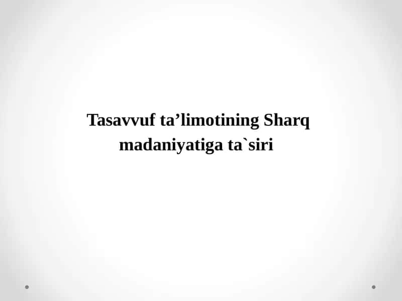Tasavvuf ta'limoti 1
