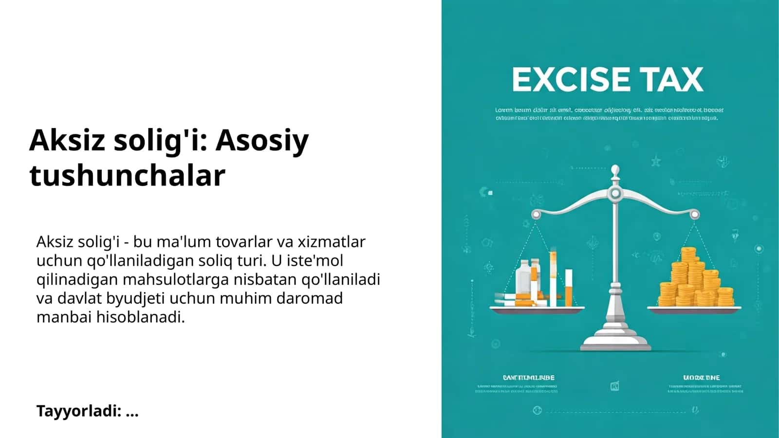 Aksiz solig'i: Asosiy tushunchalar 1