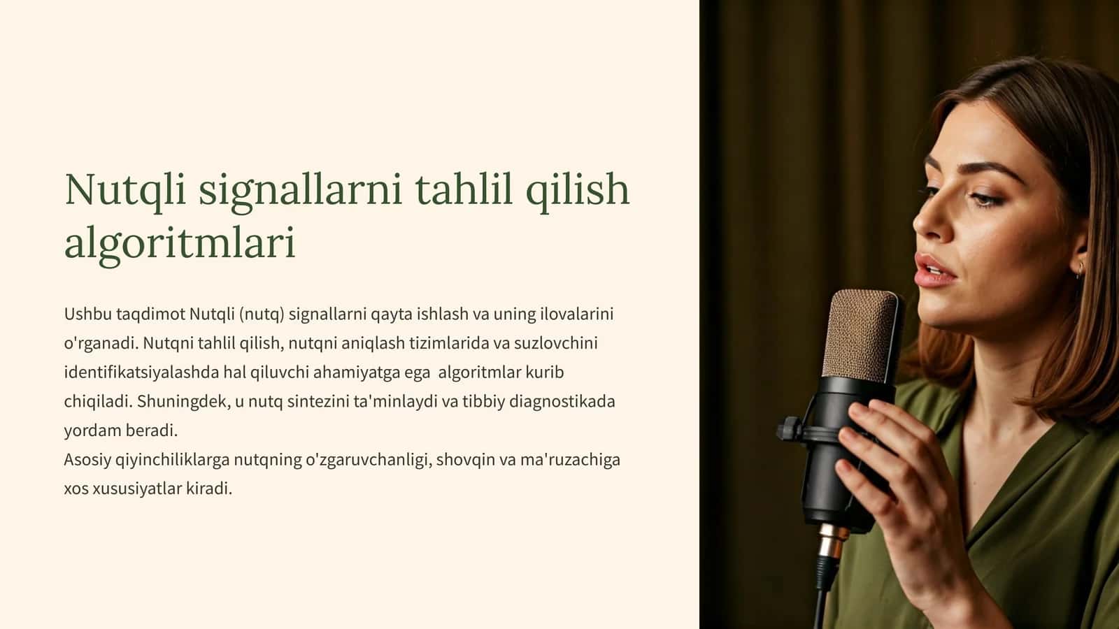Nutqli signallarni tahlil qilish algoritmlari 1