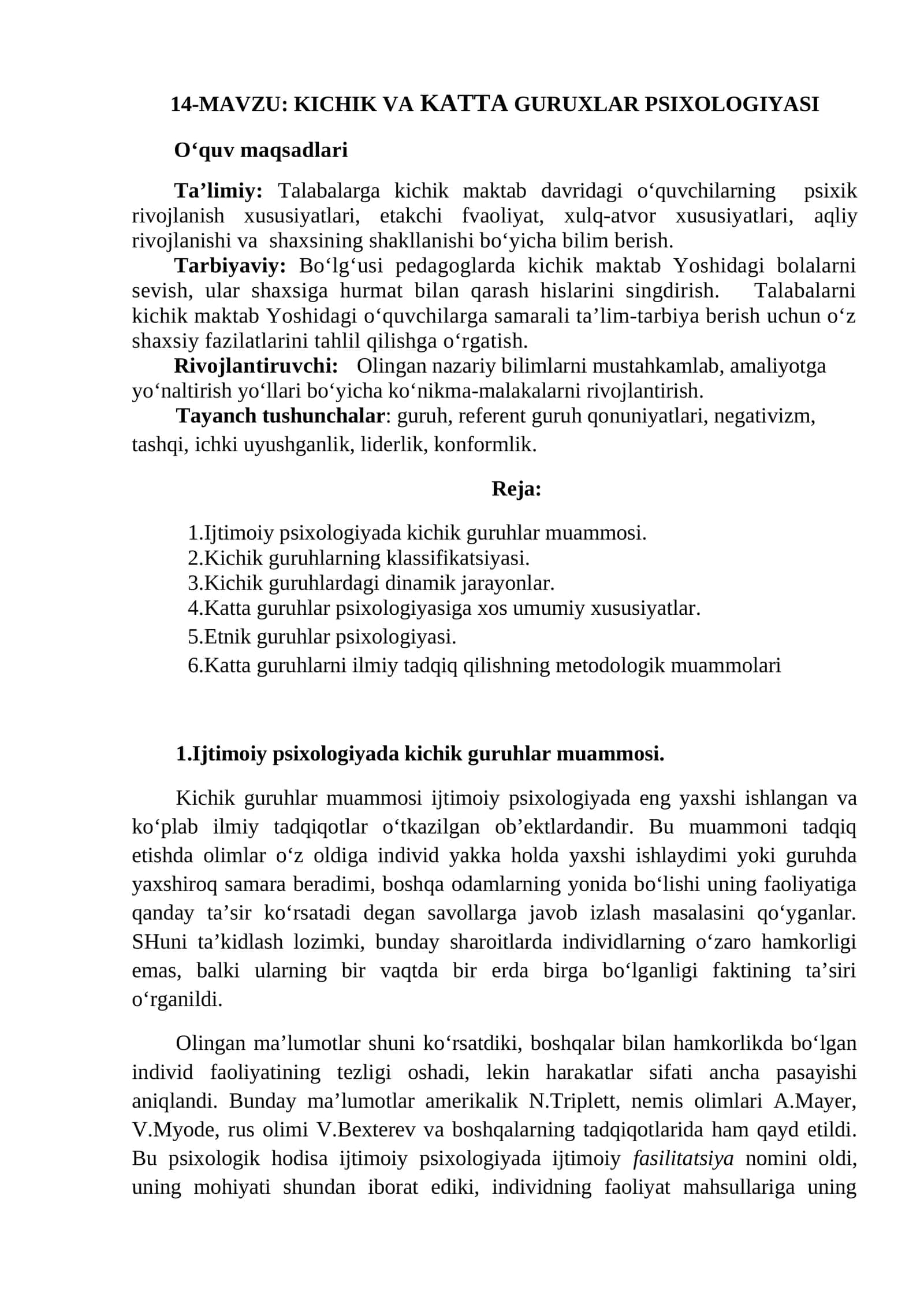 KICHIK VA KATTA GURUXLAR PSIXOLOGIYASI 1