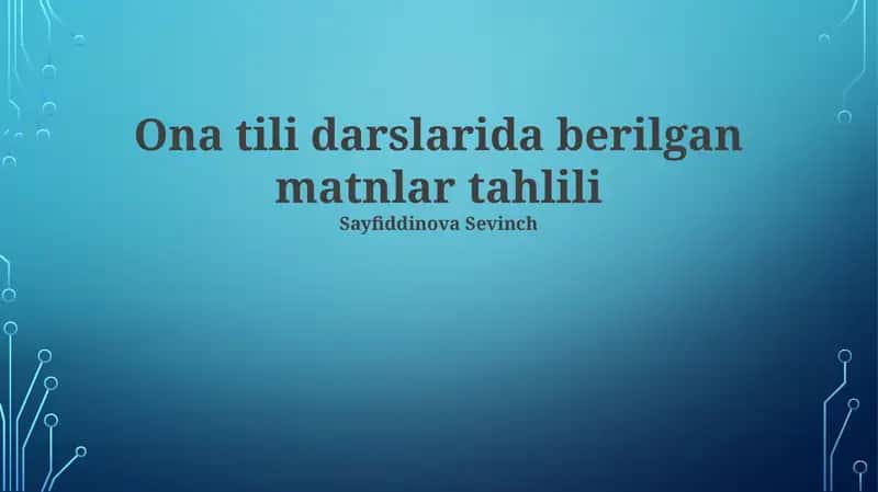 Matn ustida mustaqil ish 1