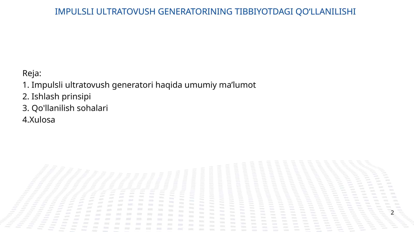 Impulsli ultratovush generatori 1