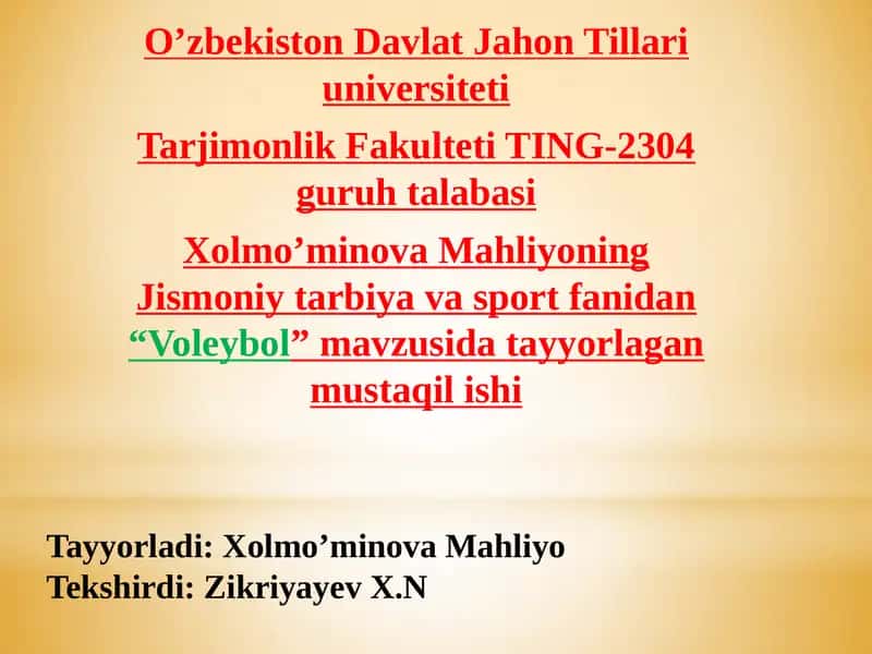 Voleybol 1