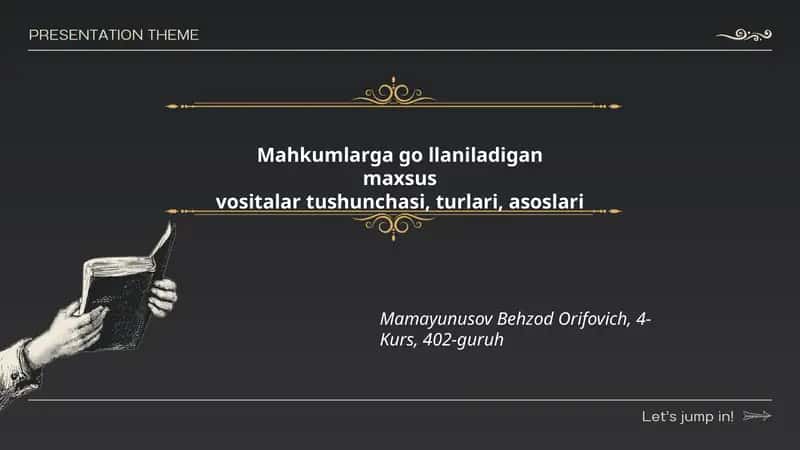 Mahkumlarga go`llaniladigan maxsus vositalar 1