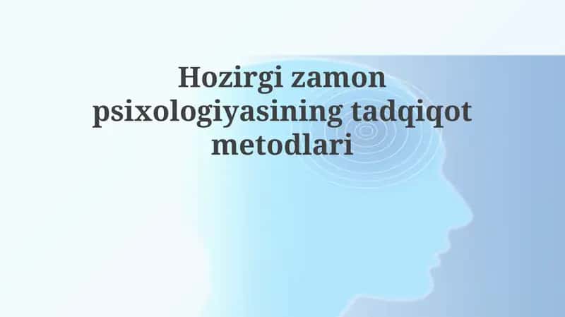 Psixologiyada tadqiqot usullari 1