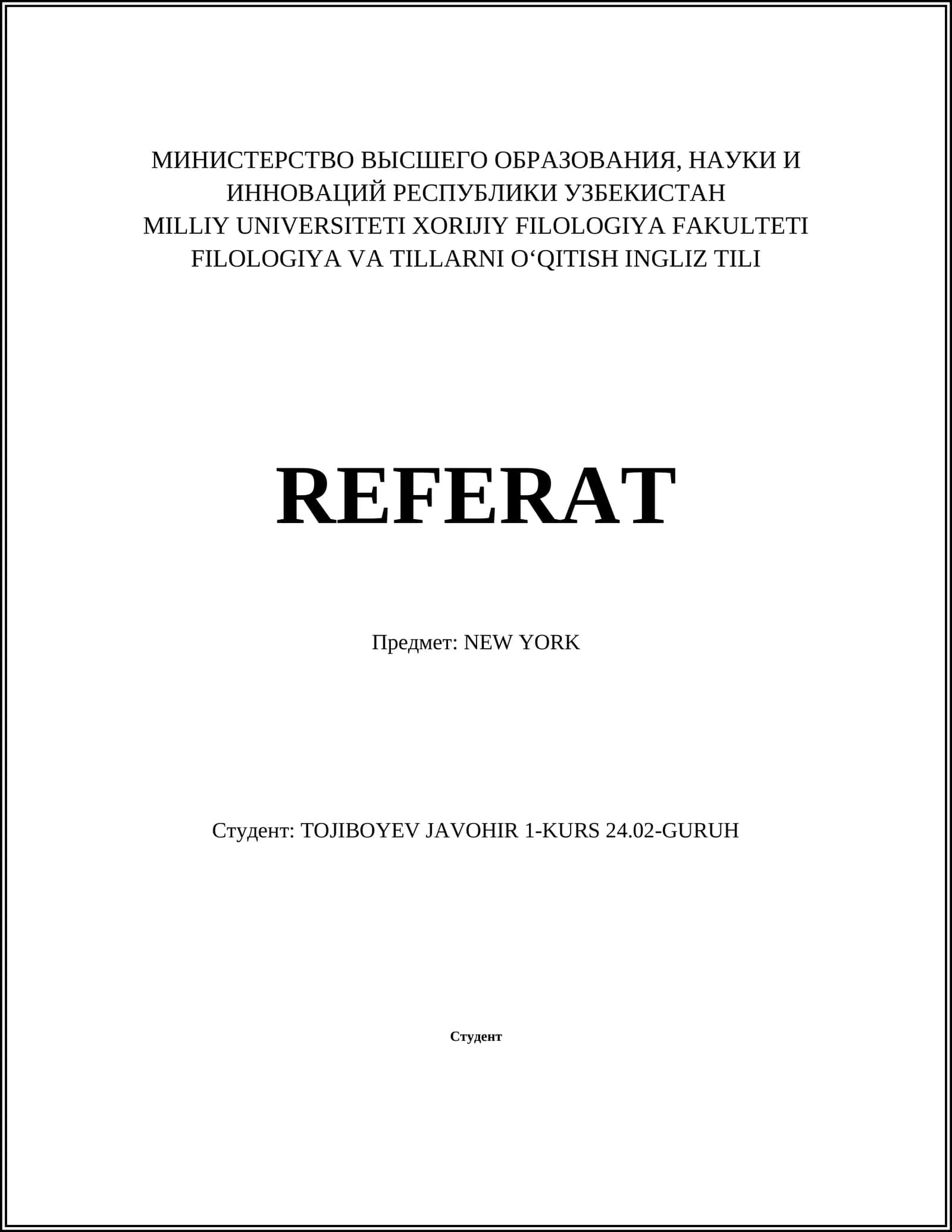 NEW YORK REFERAT 1