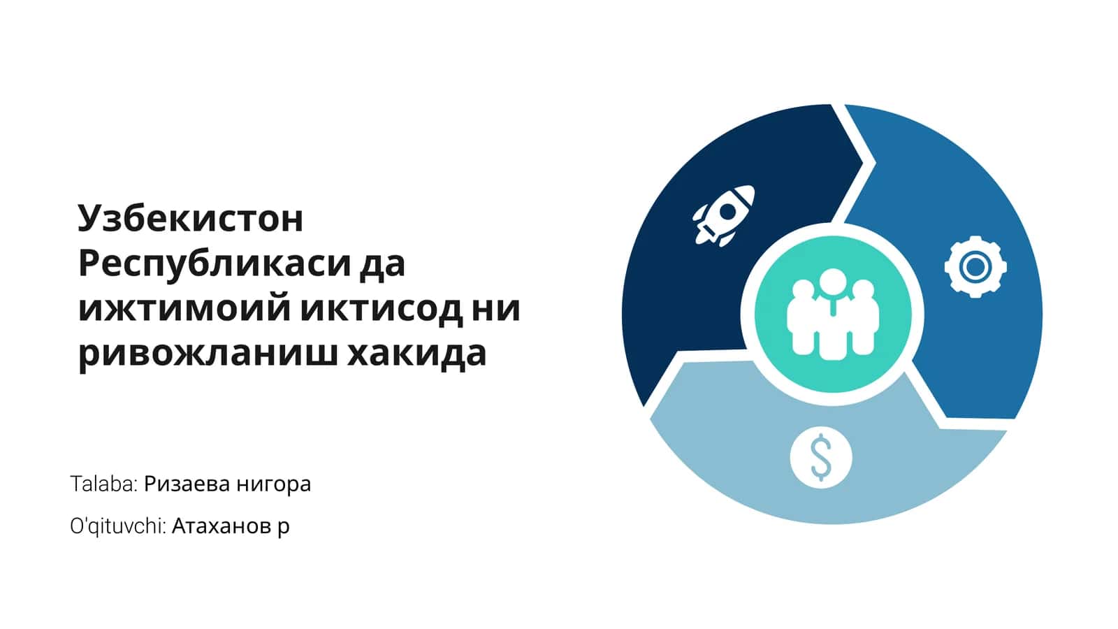 Ўзбекистон Республикаси да ижтимоий иктисод ни ривожланиш хакида 1