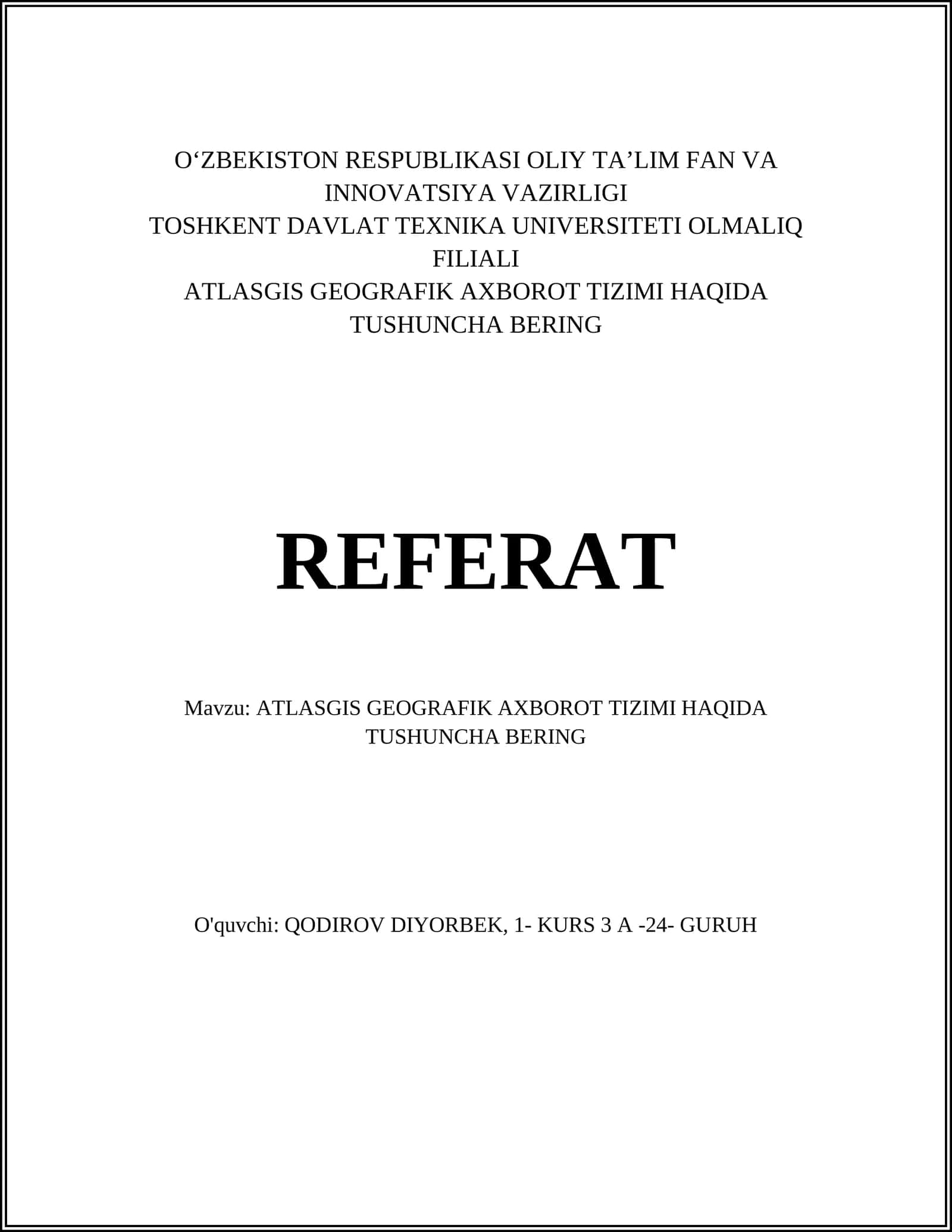 ATLASgis GEOGRAFIK AXBOROT TIZIMI 1