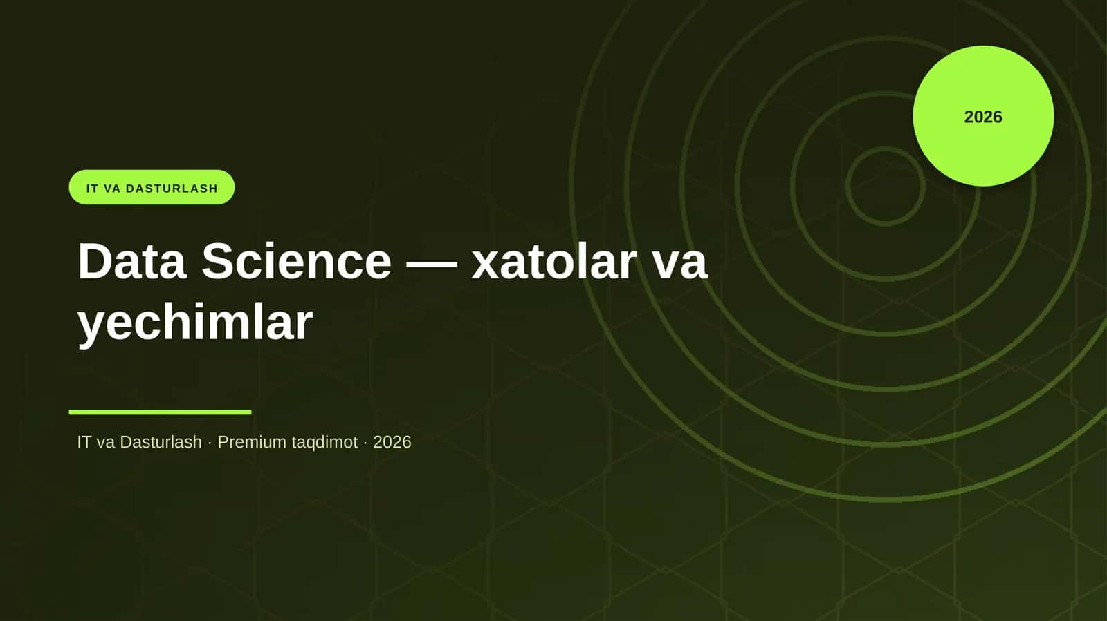 Data Science — xatolar va yechimlar 1