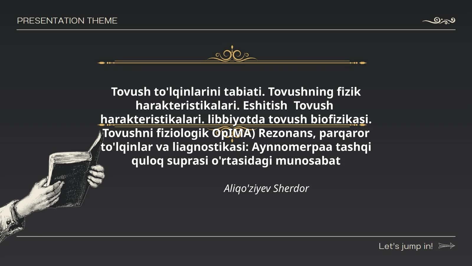Tovush to'lqinlarini tabiati 1