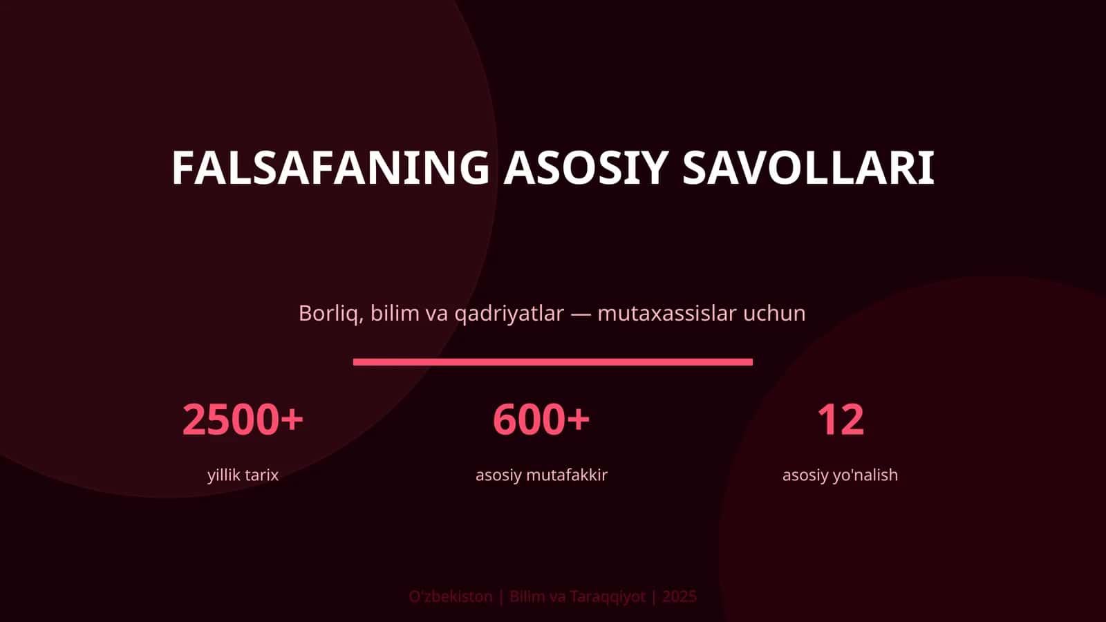 FALSAFANING ASOSIY SAVOLLARI 1
