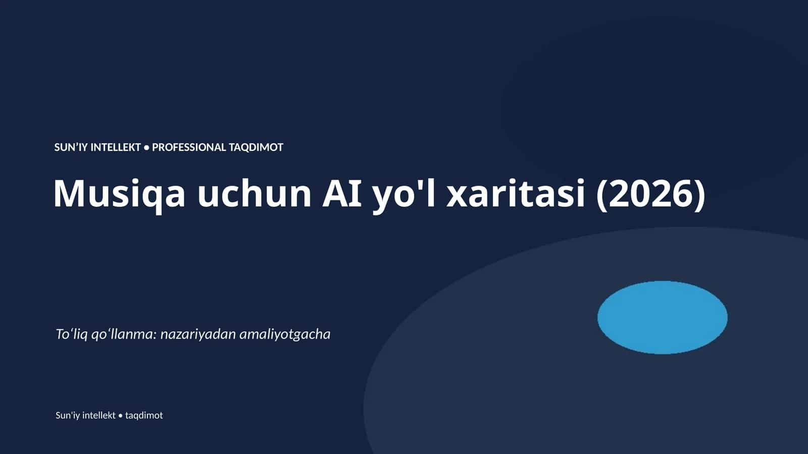 Musiqa uchun AI yo'l xaritasi (2026) 1