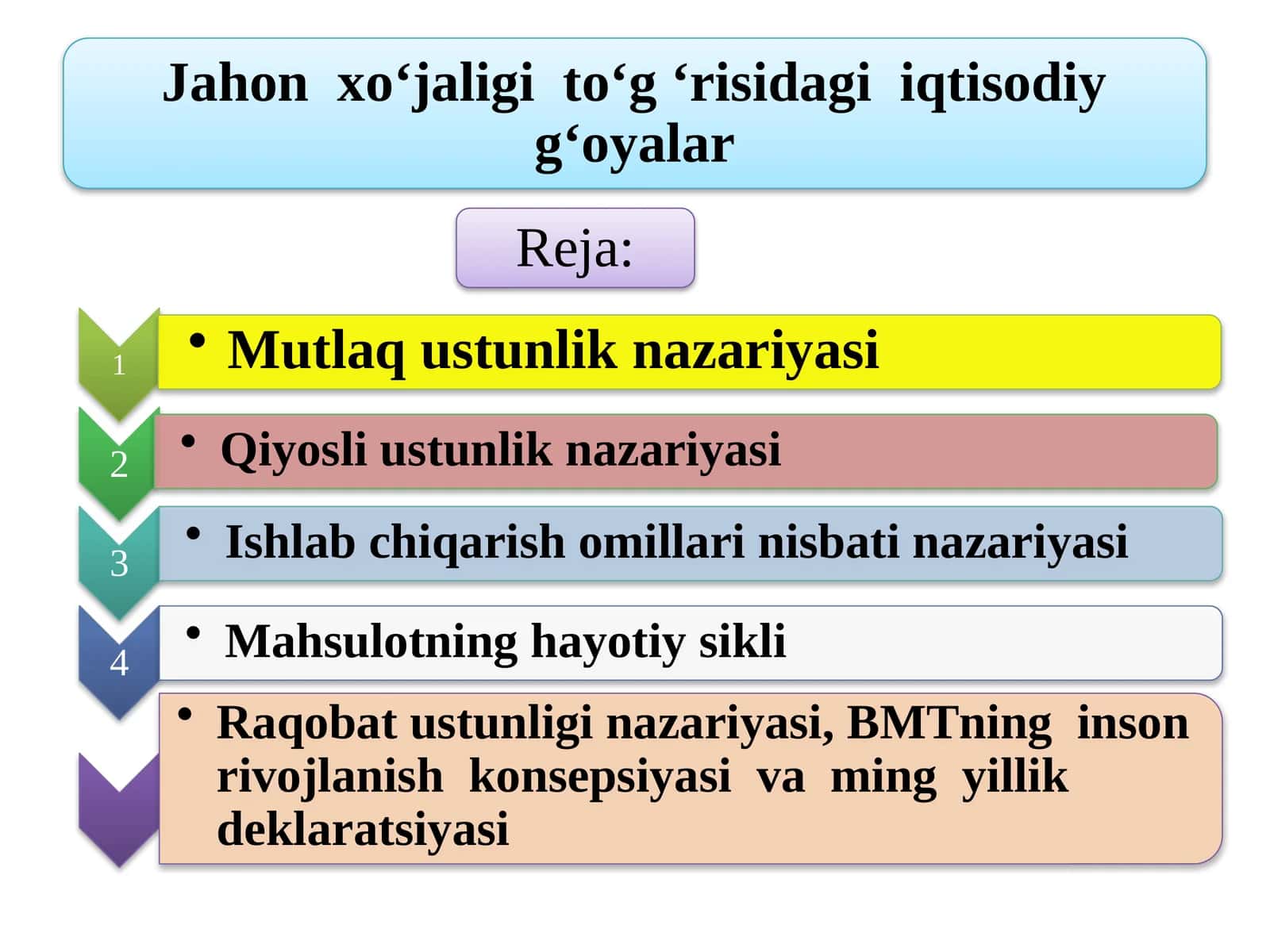 Tovarlarni ishlab chiqarishda 1