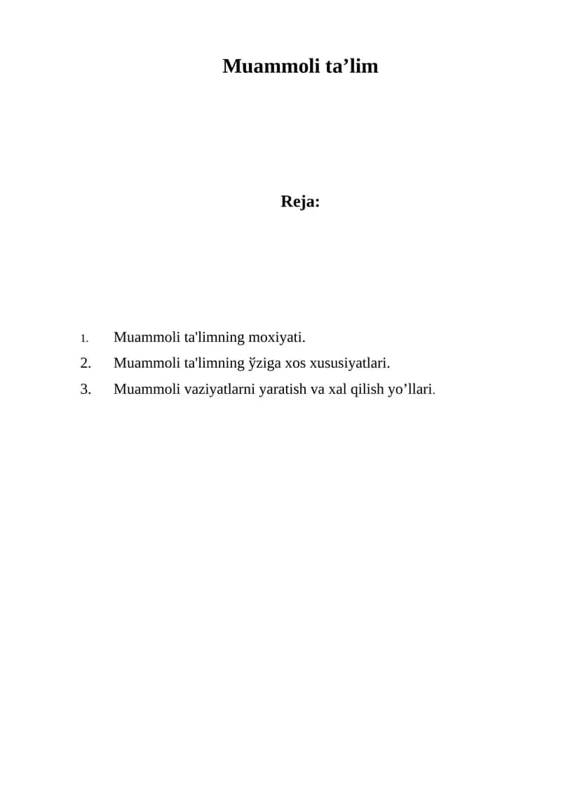 Muammoli ta’lim 1
