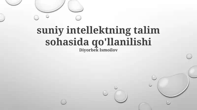 Ta'limda Sun'iy Intellektning Imkoniyatlari 1