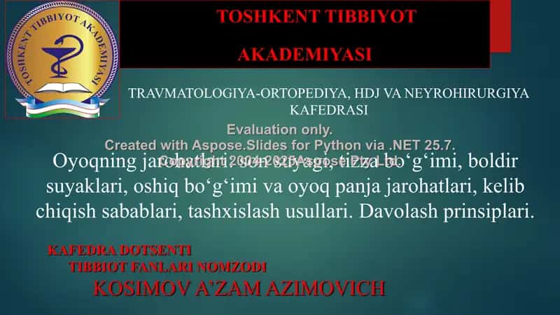Oyoqning jarohatlari 1