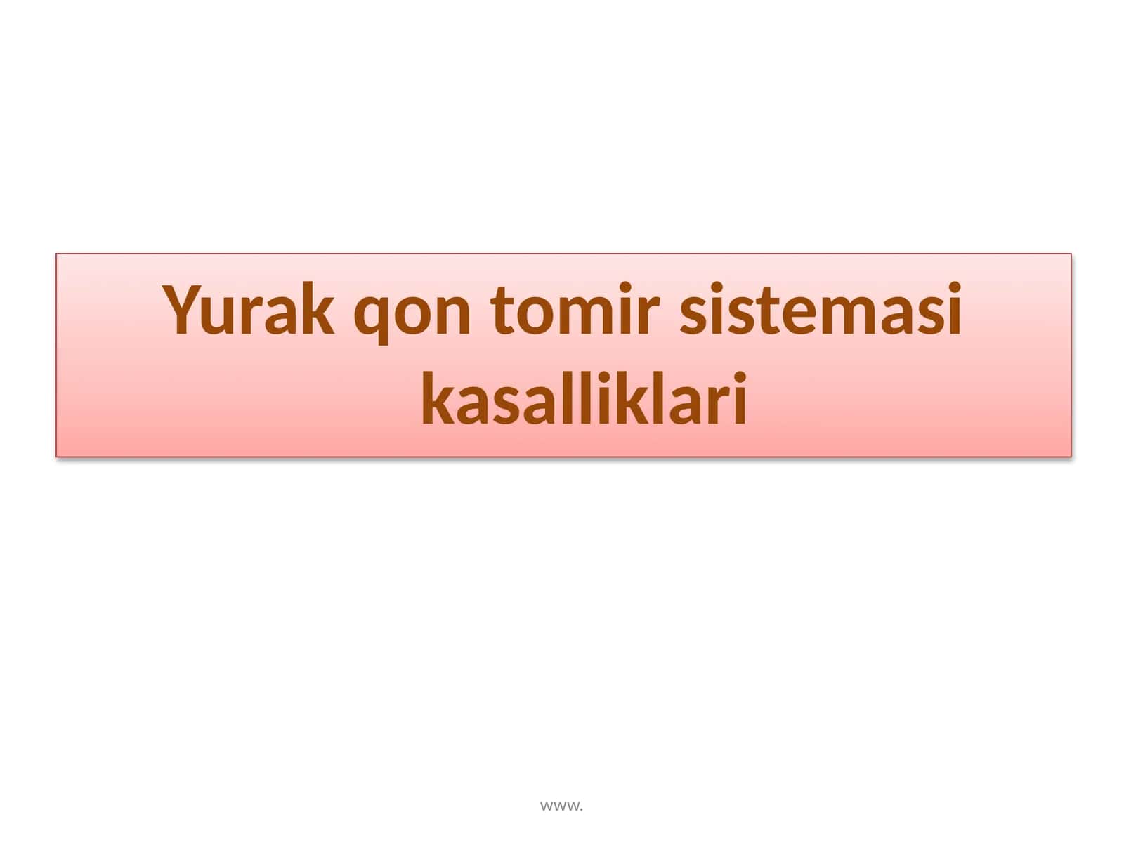 Yurak qon tomir sistemasi kasalliklari 1