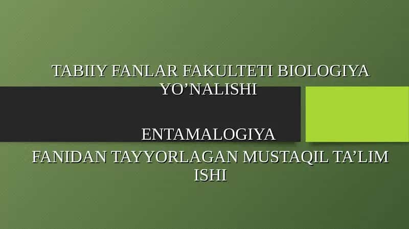 Entamologiya 1