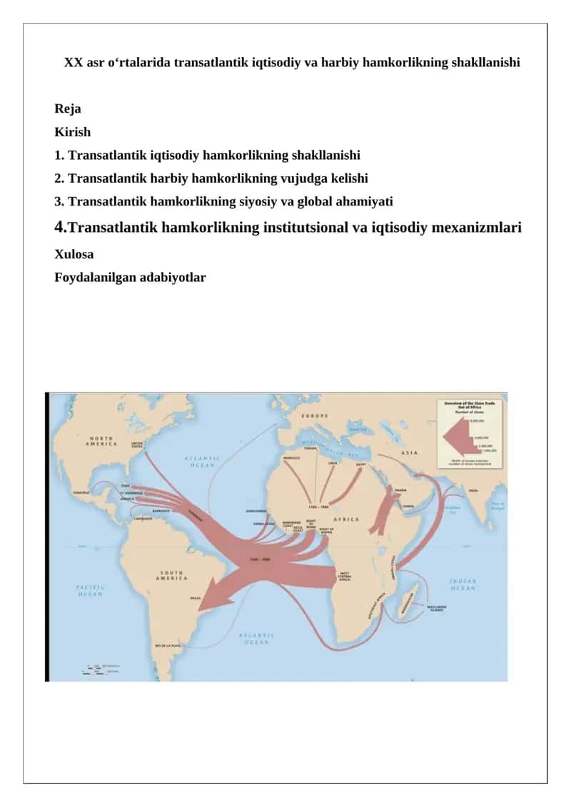 Transatlantik iqtisodiy va harbiy hamkorlik 1