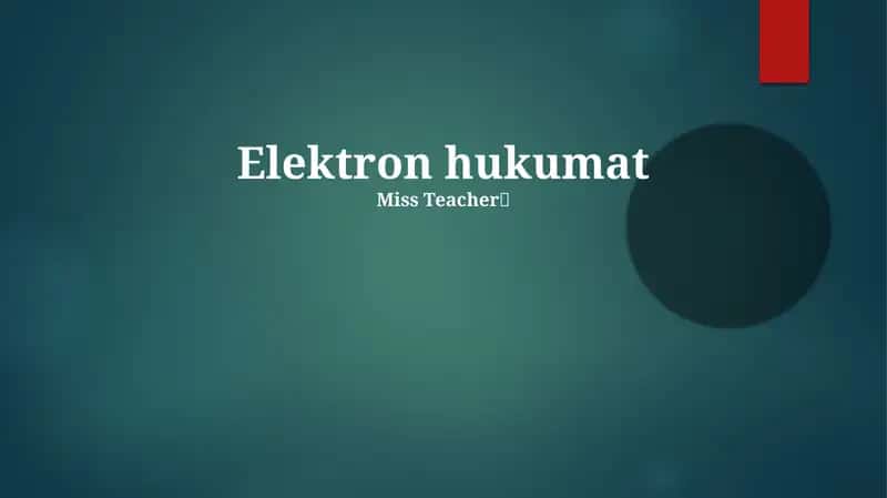 Elektron Hukumat 1
