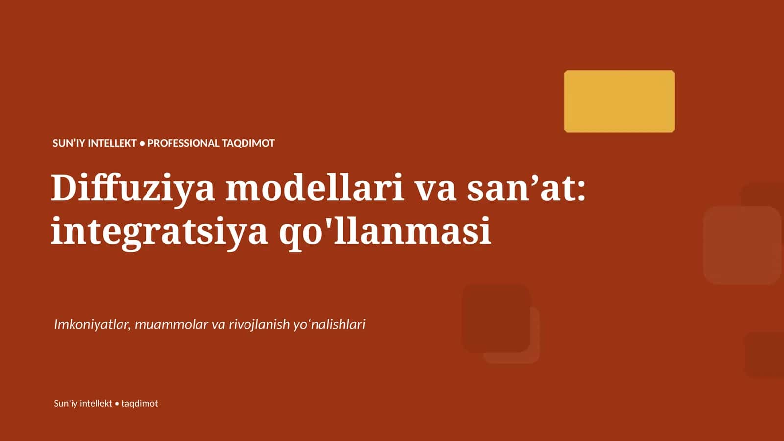 Diffuziya modellari va sanʼat: integratsiya qo'llanmasi 1