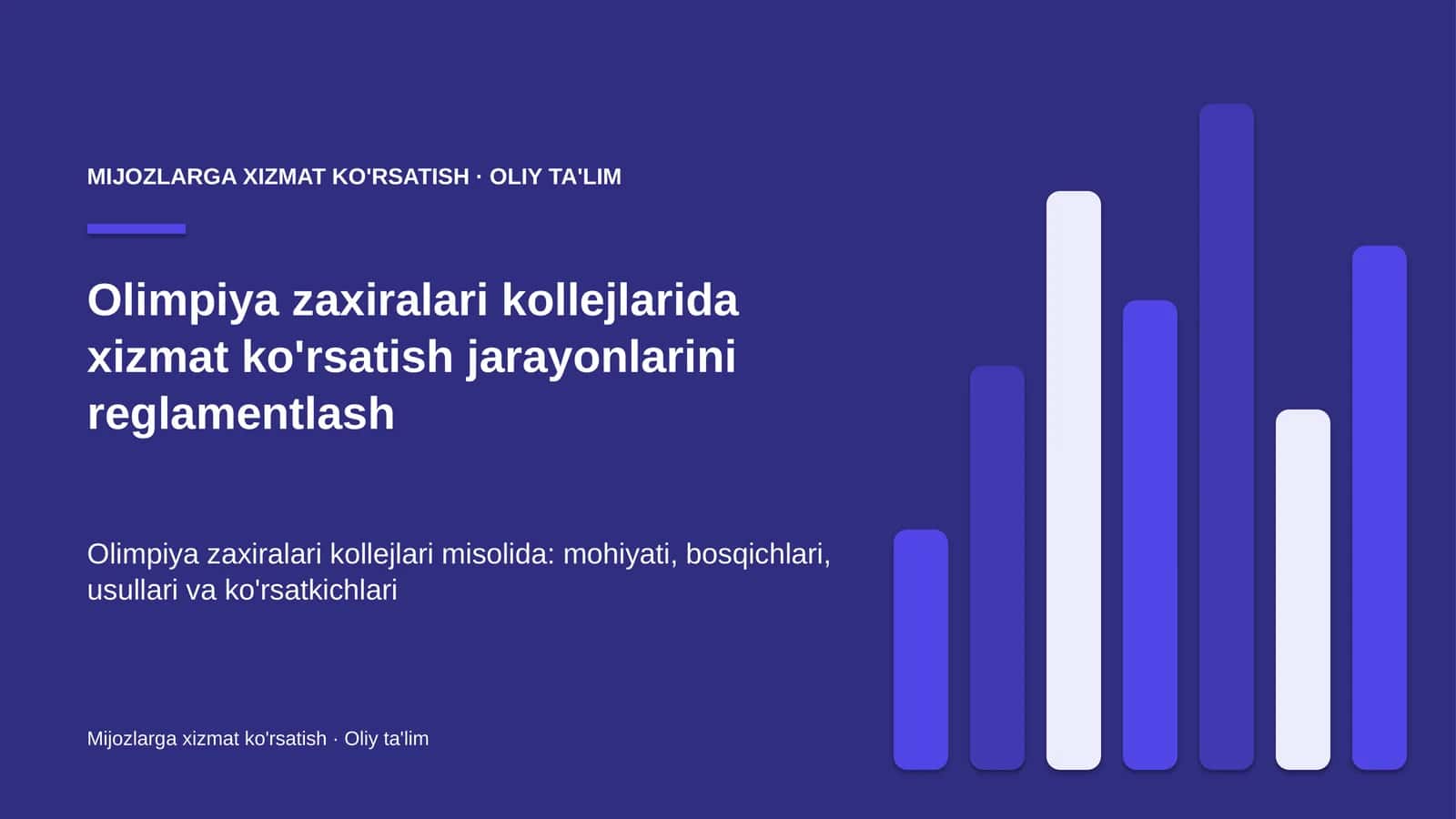 olimpiya zaxiralari kollejlarida xizmat ko'rsatish jarayonlarini reglamentlash 1596 1