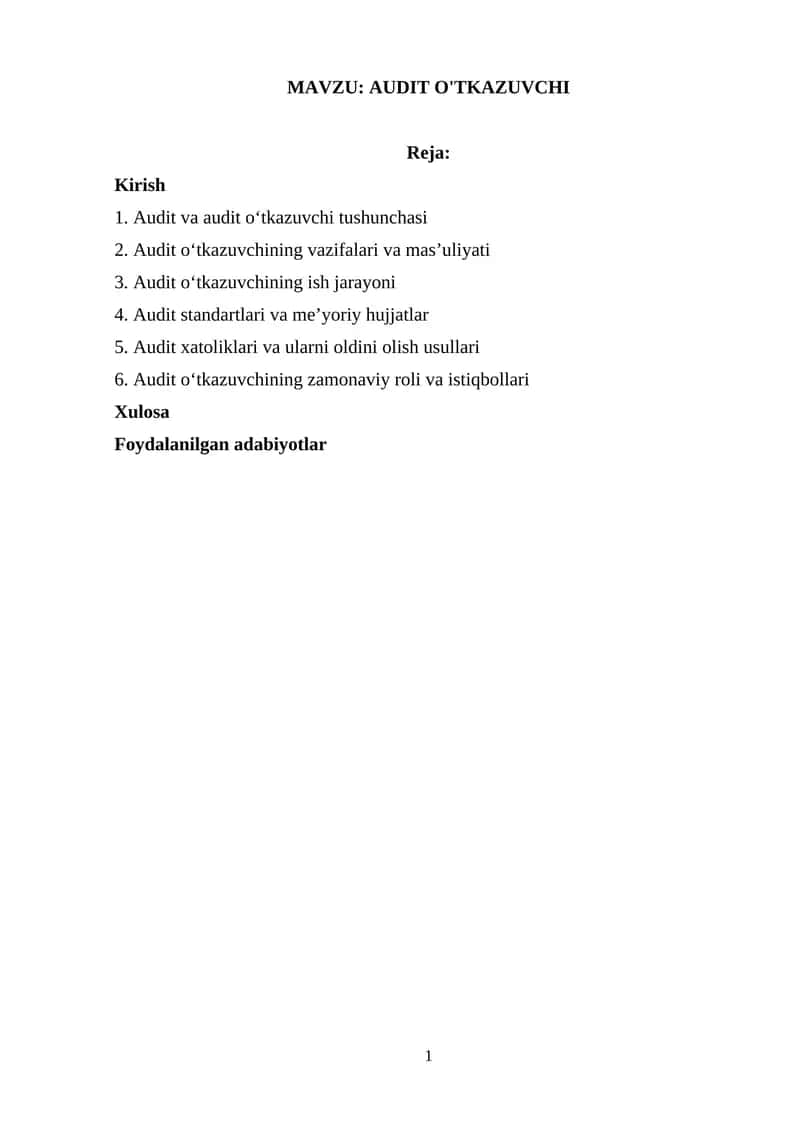 AUDIT O'TKAZUVCHI 1