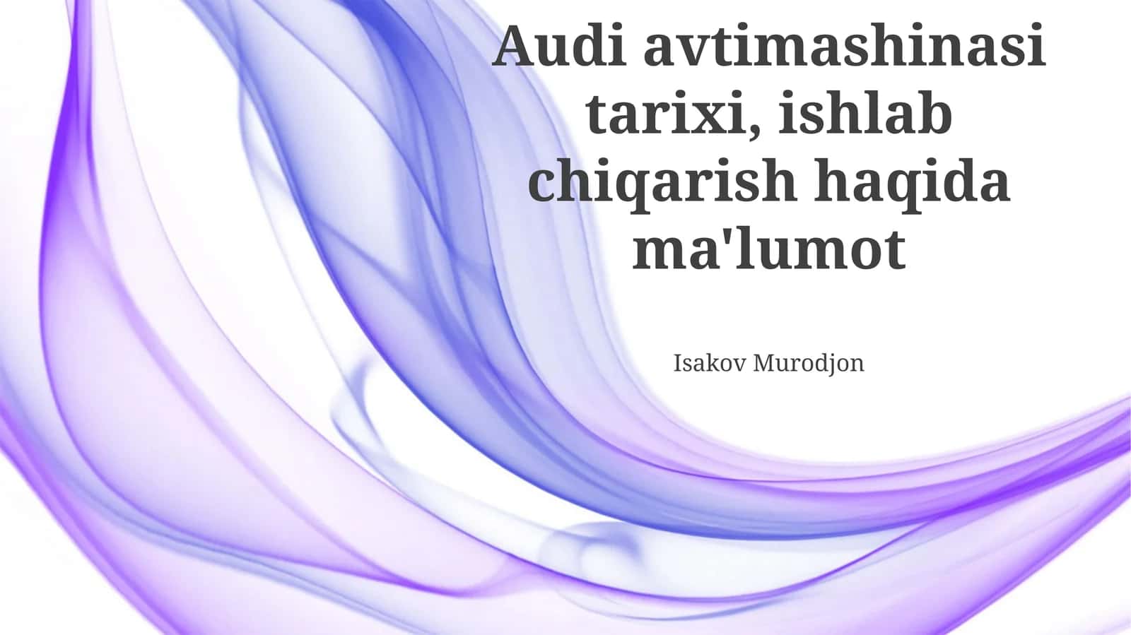 Audi avtomobillarining ishlab chiqarilishi 1