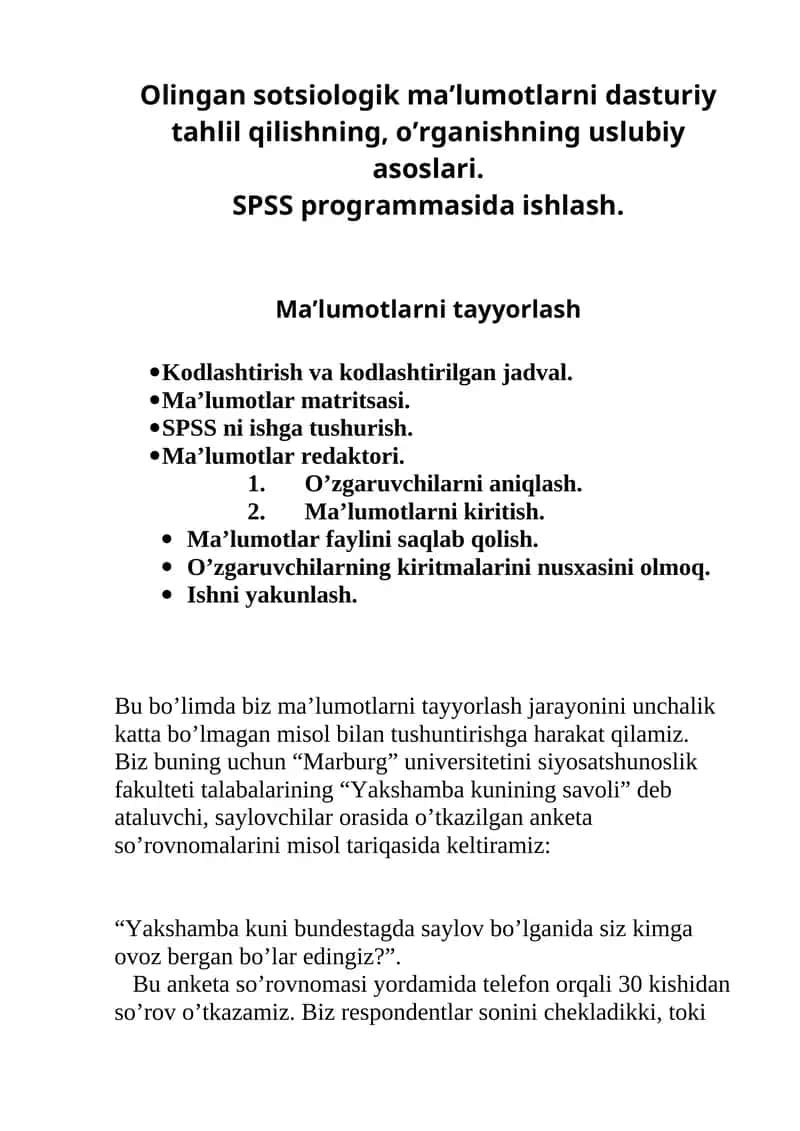 SPSS dasturi 1