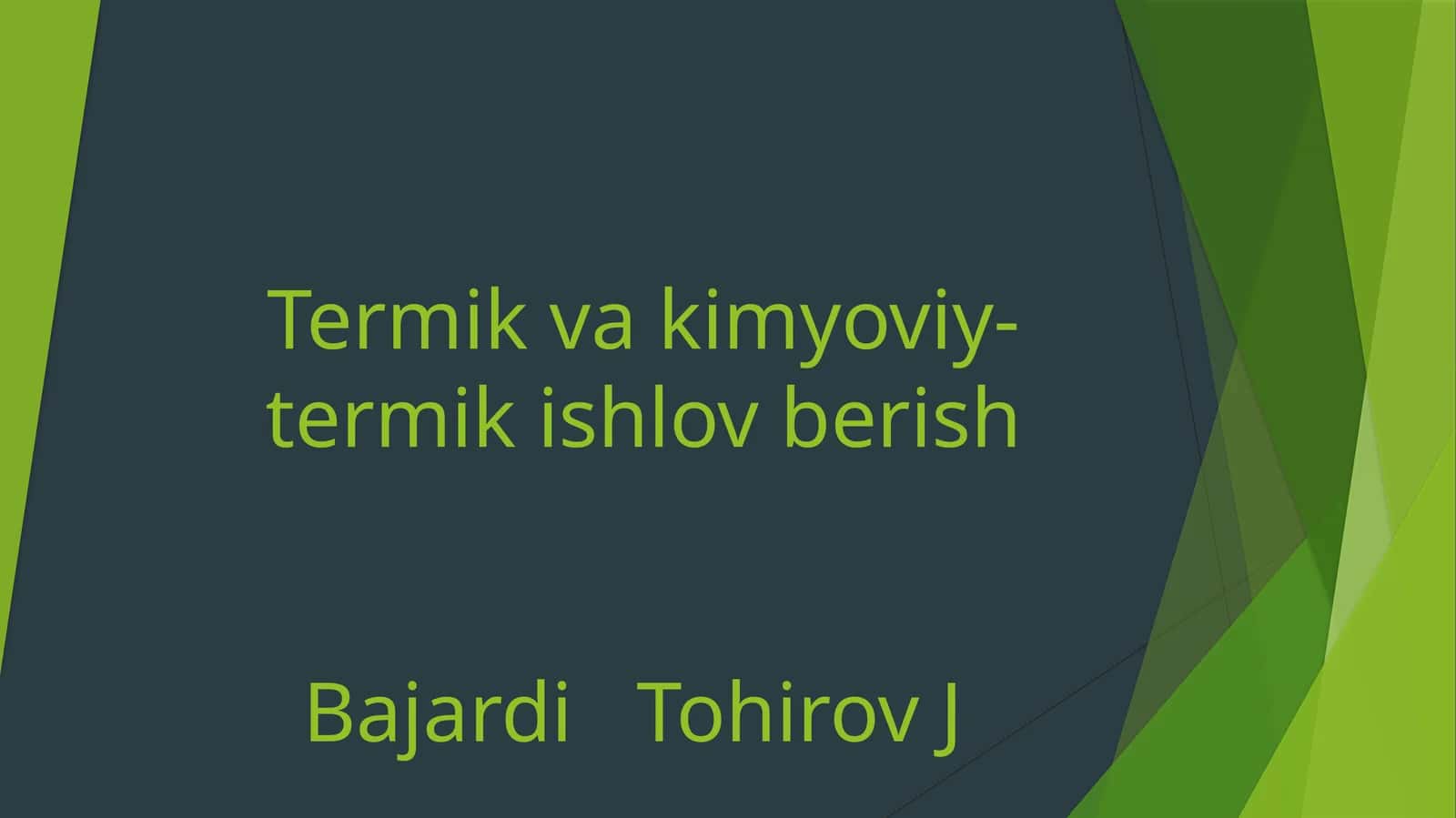Termik ishlov berish 1