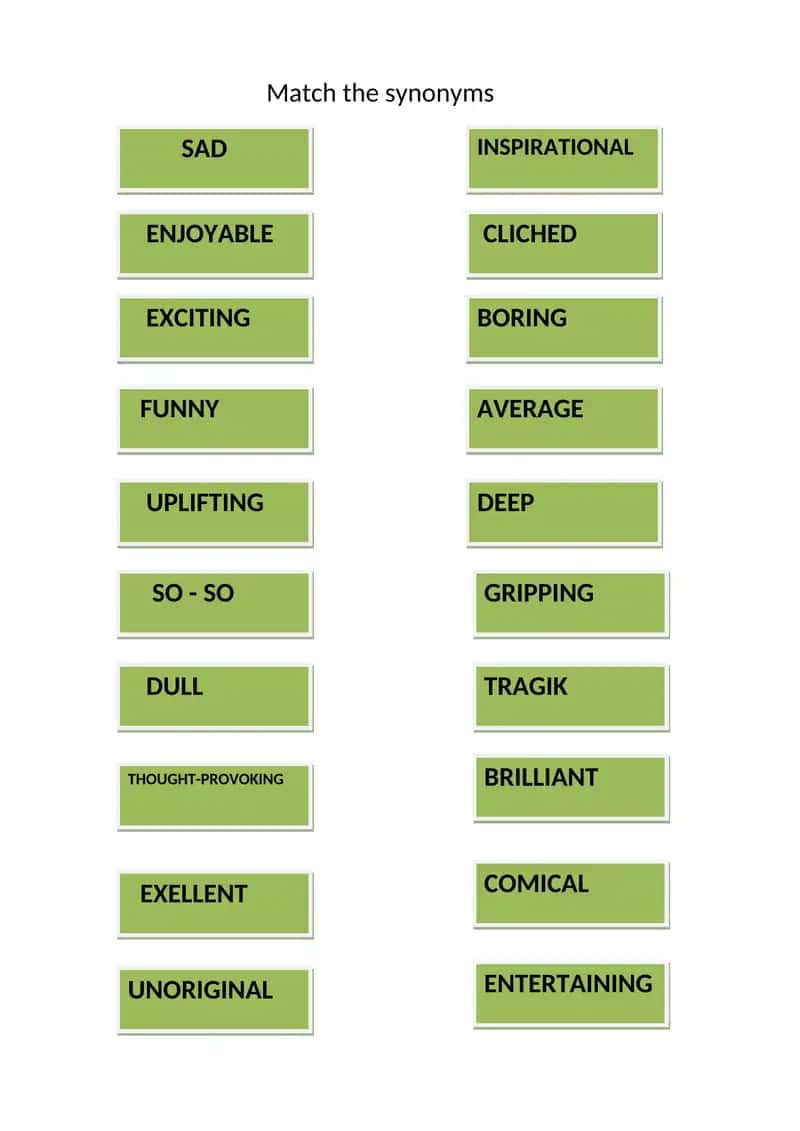 Match the synonyms 1