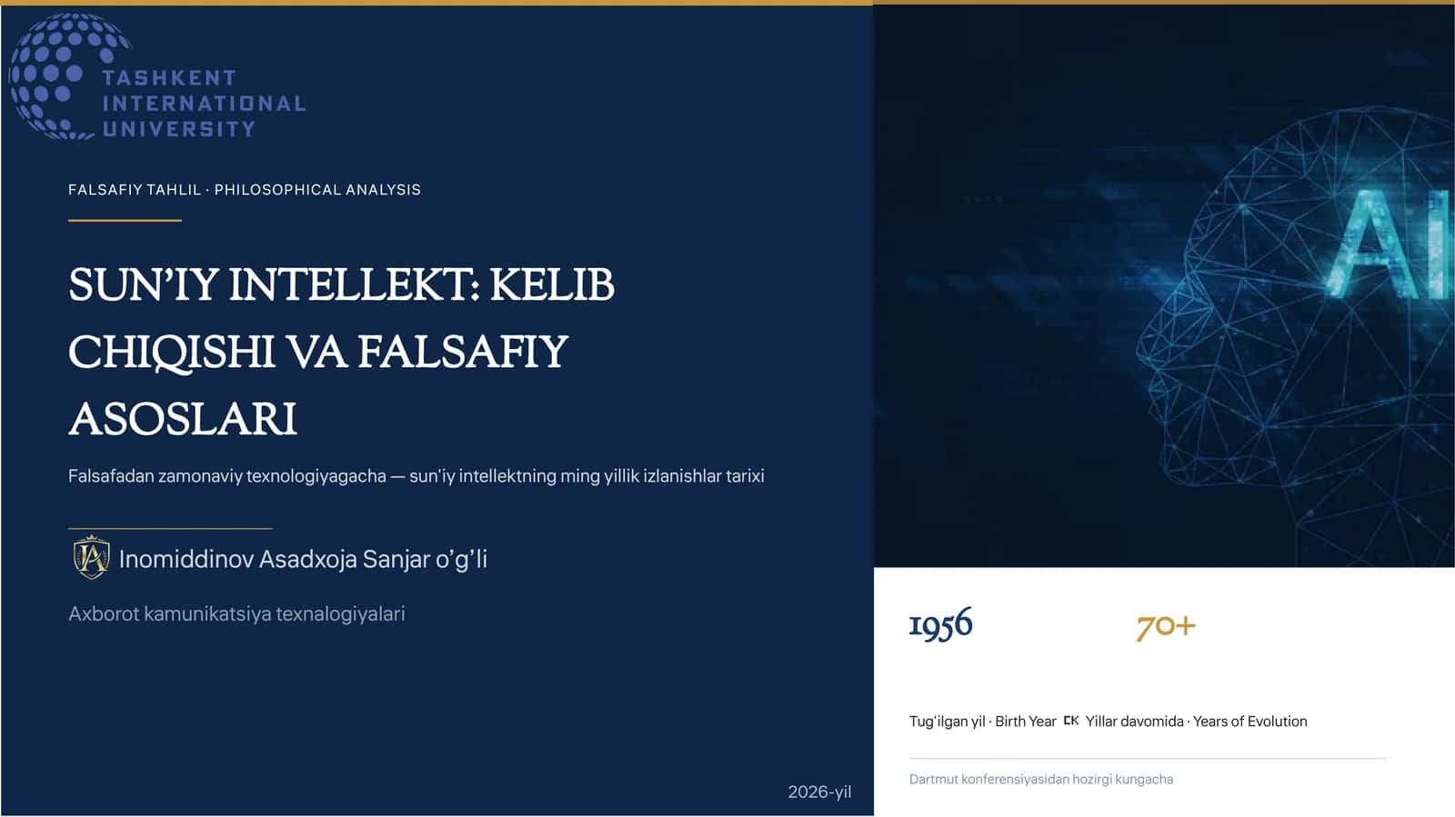 Sun'iy intellektning kelib chiqishi va falsafiy asoslari 1