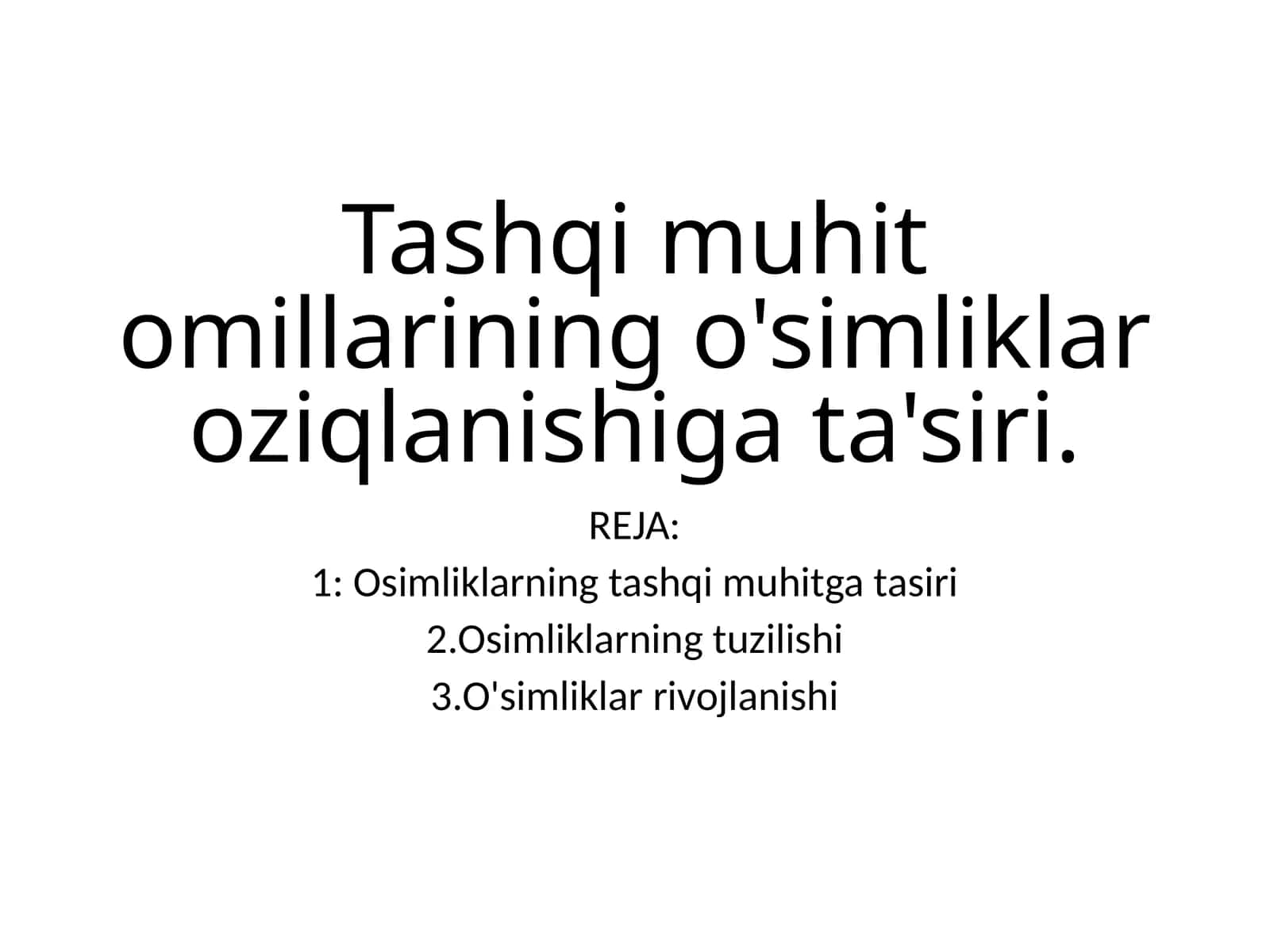 O'simliklar Oziqlanishi 1