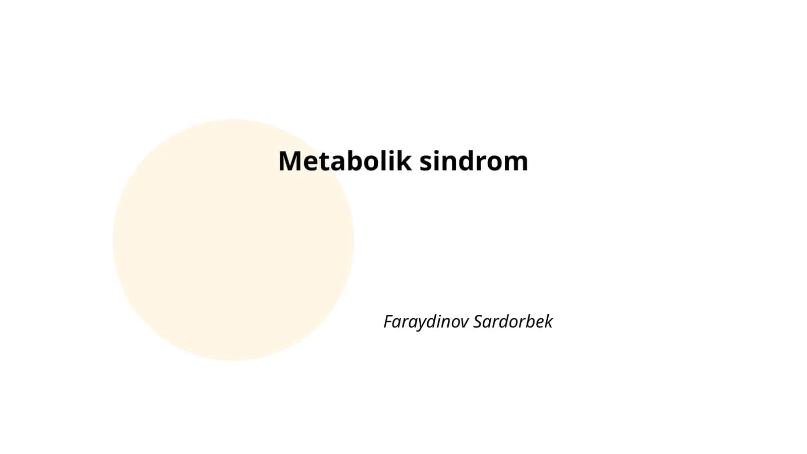 Metabolik sindrom 1