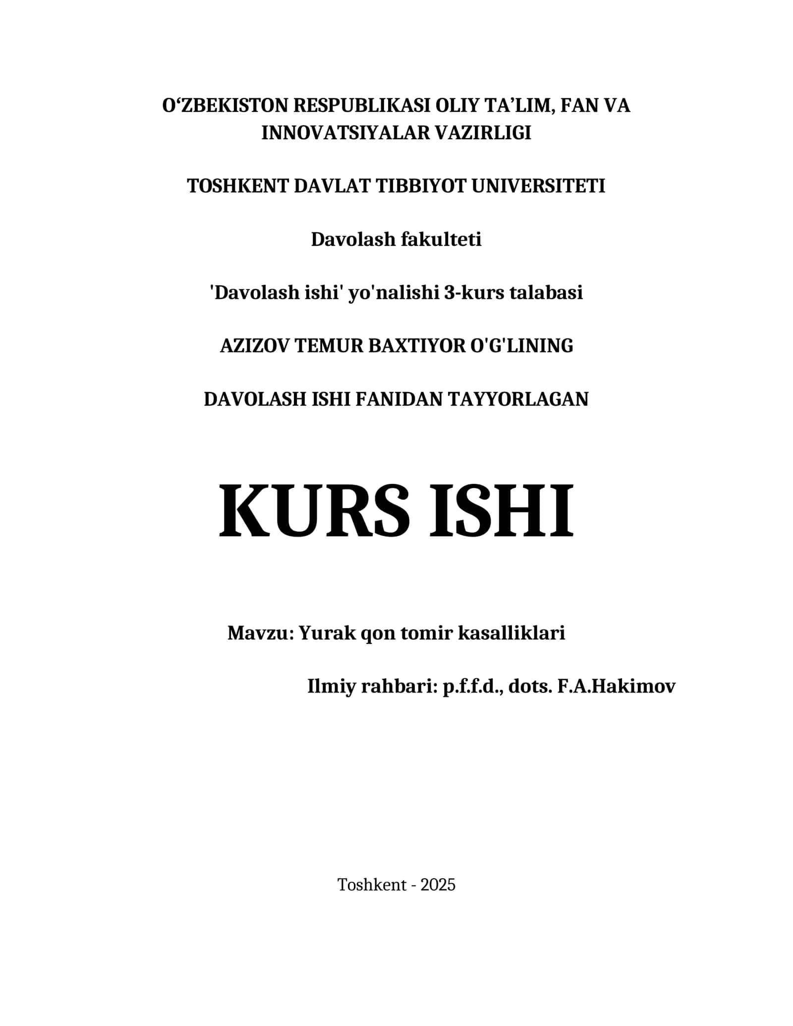 YURAK QON TOMIR KASALLIKLARI 1