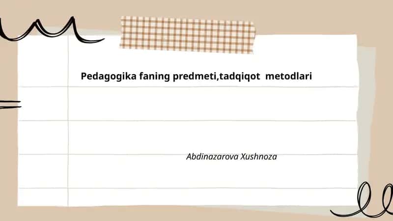 Pedagogika fanining predmeti va obyekti 1