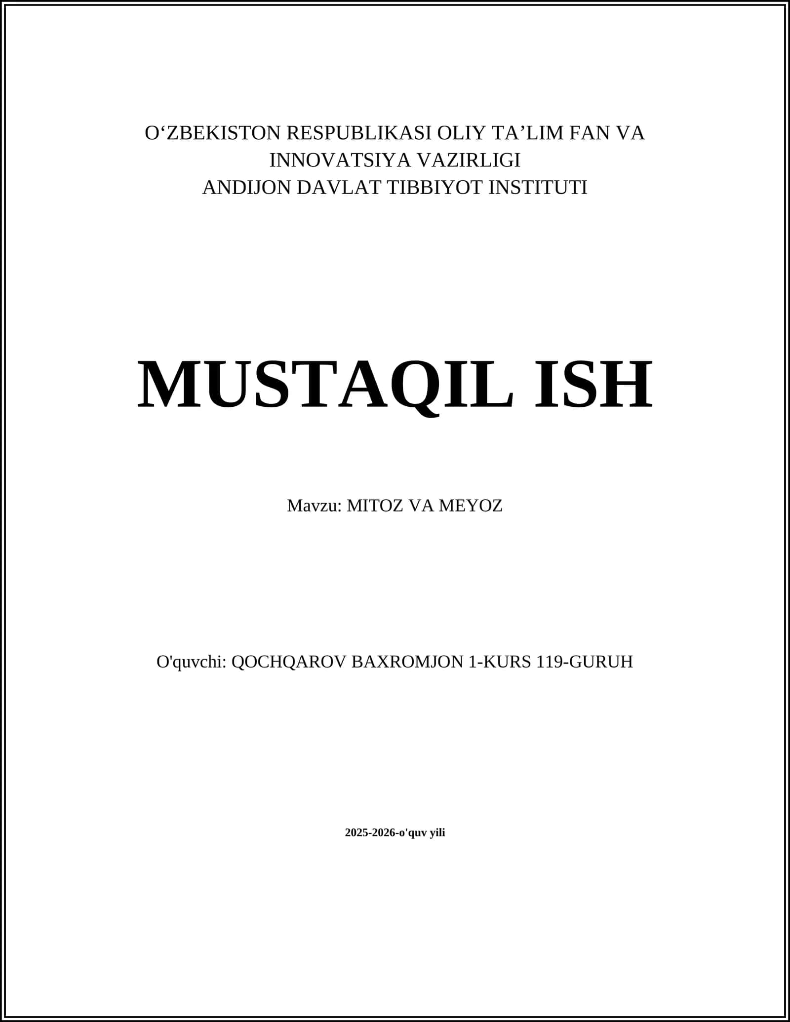 MITOZ VA MEYOZ 1