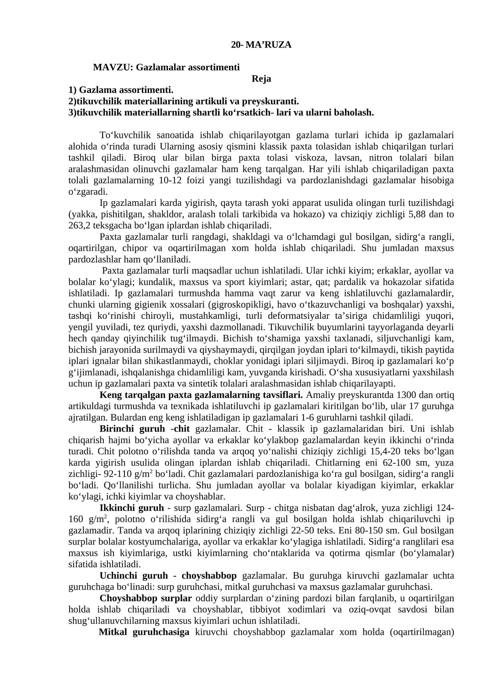 Gazlama assortimenti 1
