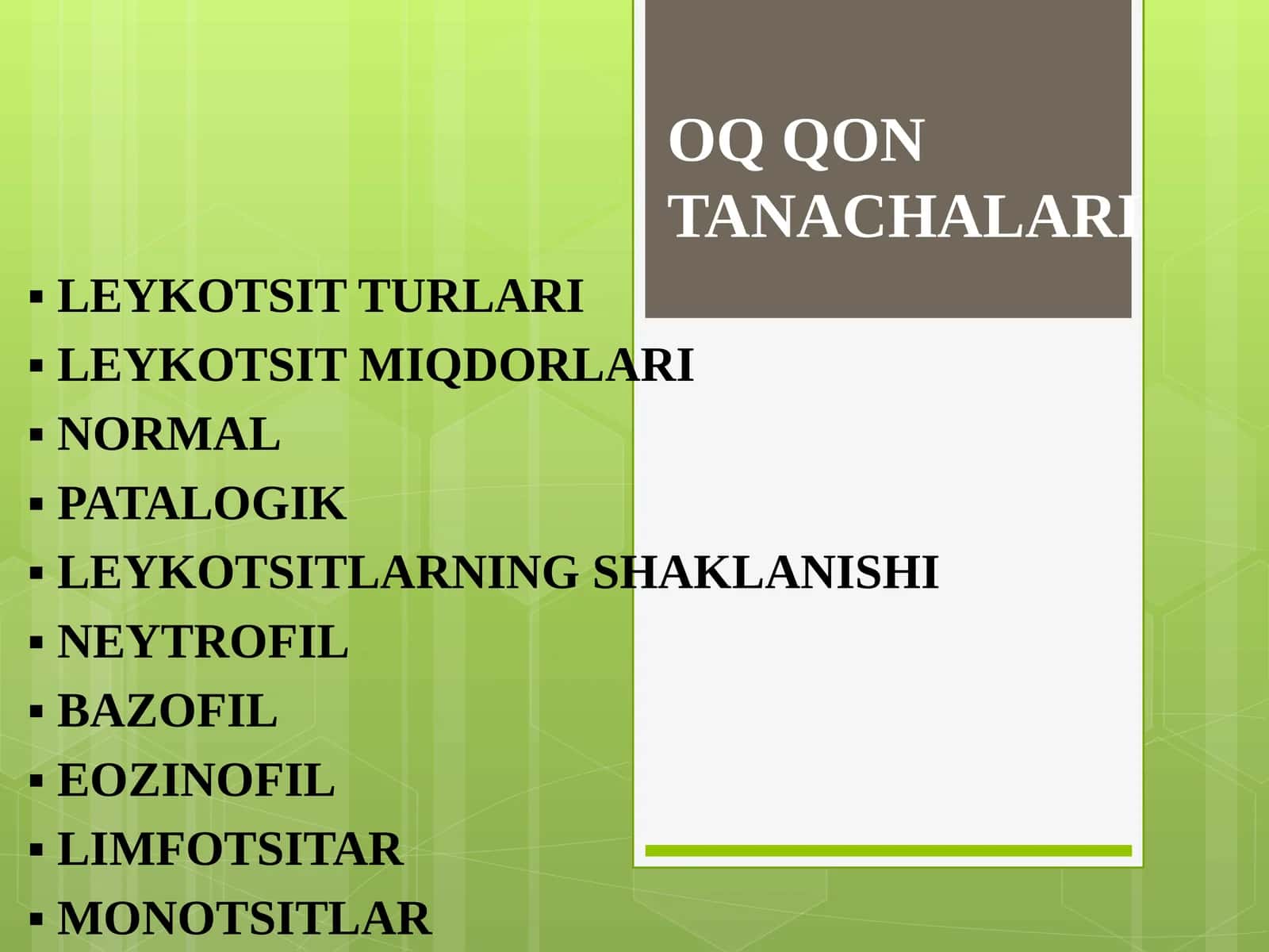 OQ QON TANACHALARI 1