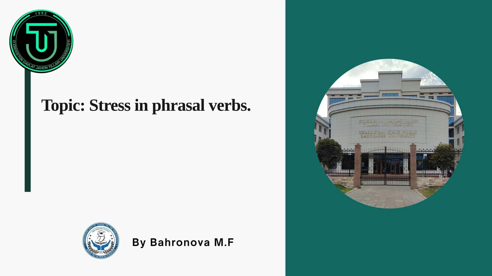 Stress in Phrasal Verbs 1