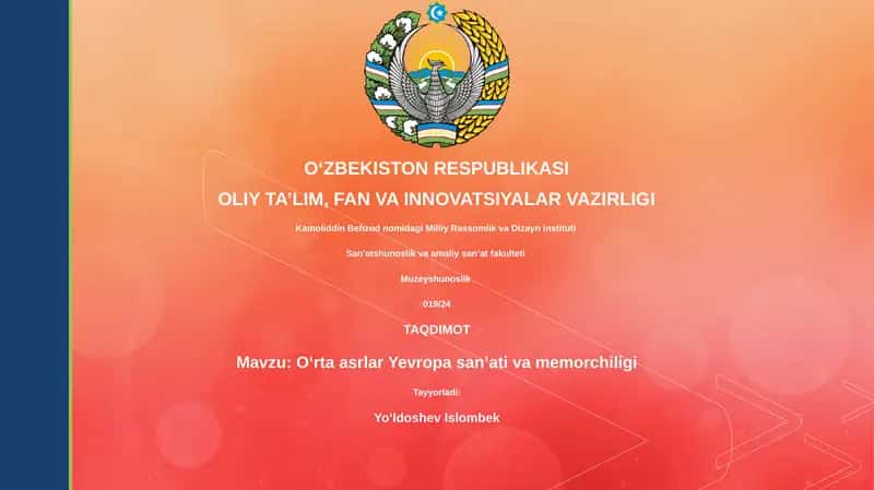 Oʻrta asrlar Yevropa san'ati va memorchiligi 1