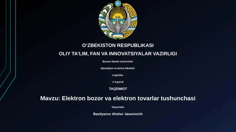 Elektron tijorat tushunchasi 1