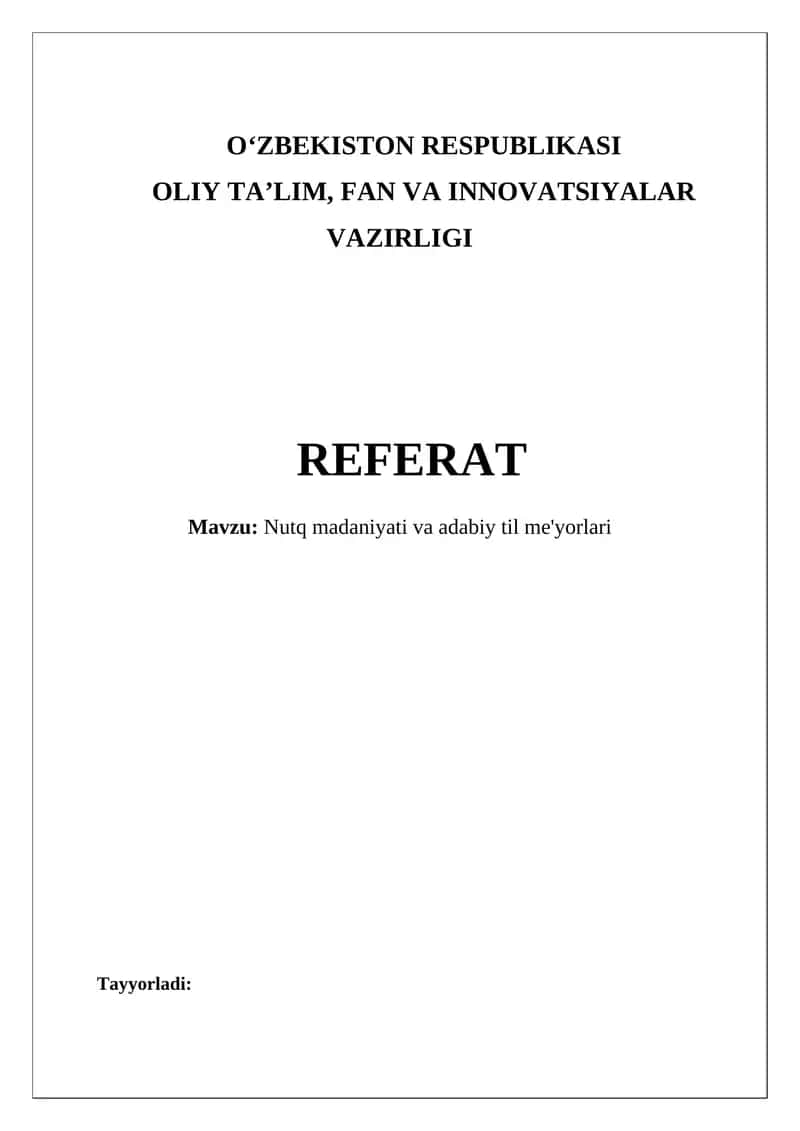 Nutq Madaniyati va Adabiy Til Me'yorlari 1