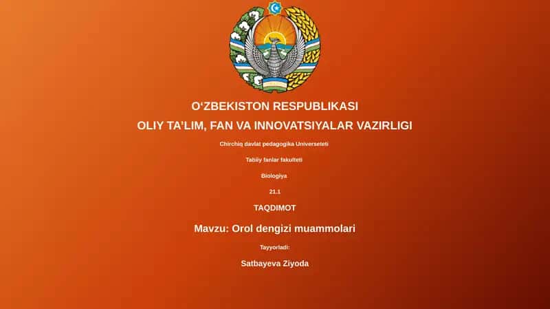 Orol dengizi muammolari 1
