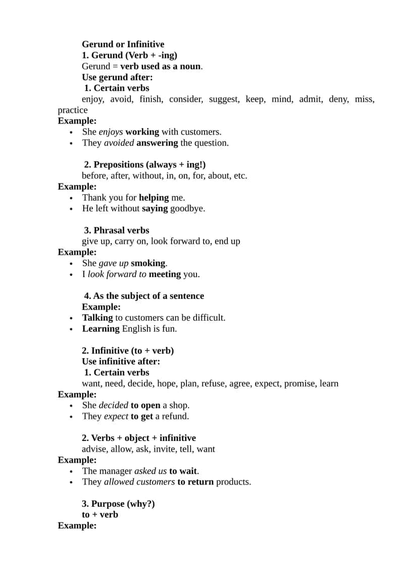 Gerund or Infinitive 1