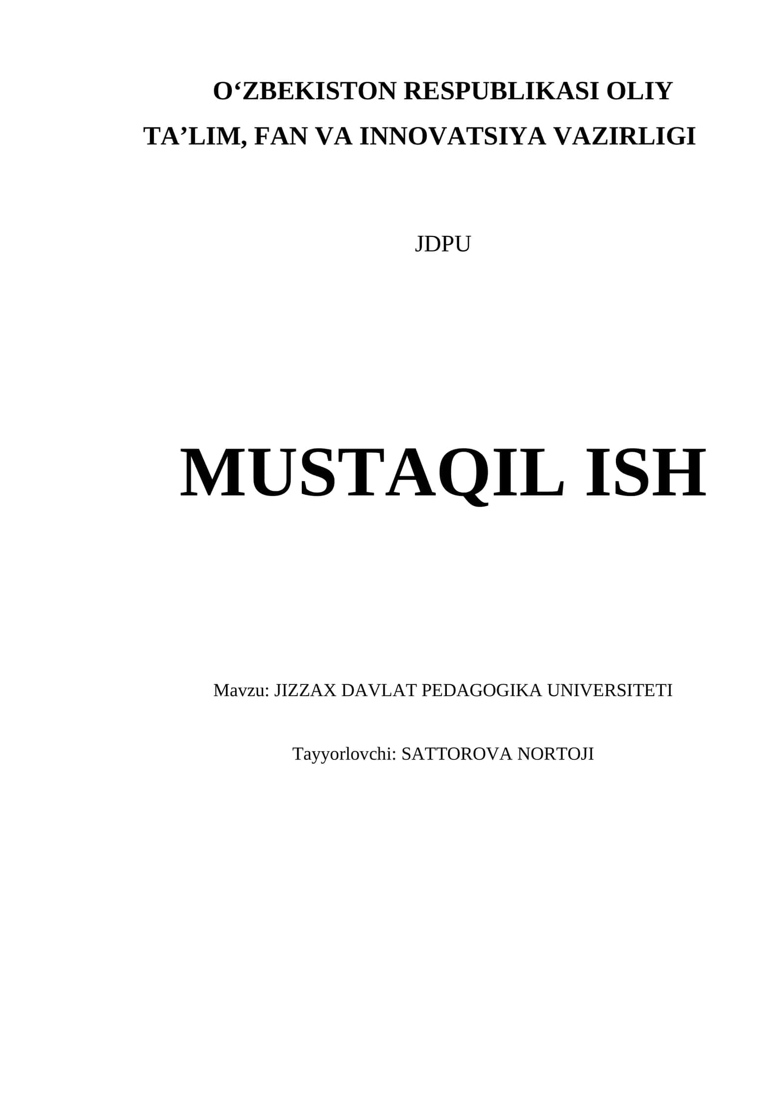 JIZZAX DAVLAT PEDAGOGIKA UNIVERSITETI 1